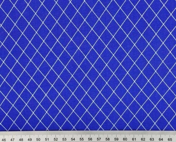 Tissu losanges bleu et blanc 50x80cm